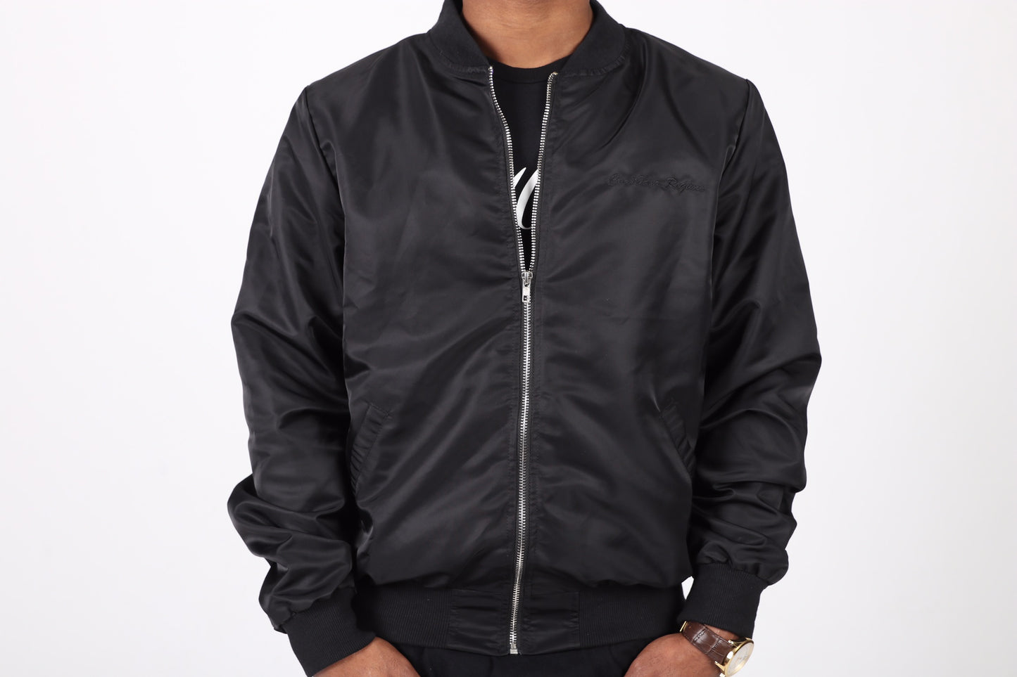 Money, Power, Flowers bomber jacket