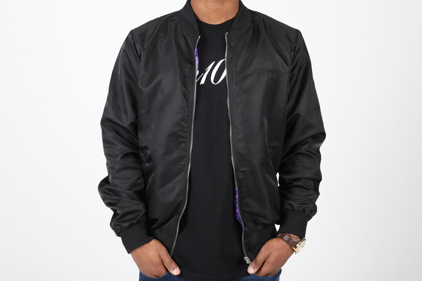 Money, Power, Flowers bomber jacket